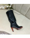 Gucci Leather Tied Mid-heel High Knee Boot 549680 Black 2019