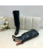 Gucci Leather Tied Mid-heel High Knee Boot 549680 Black 2019