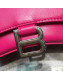 Balenciaga Hourglass Mini Top Handle Bag in Smooth Leather Hot Pink/Silver 2019