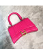 Balenciaga Hourglass Mini Top Handle Bag in Smooth Leather Hot Pink/Gold 2019