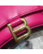 Balenciaga Hourglass Mini Top Handle Bag in Smooth Leather Hot Pink/Gold 2019