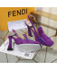 Fendi F Charm Suede Slingback Pump Purple 2019