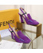 Fendi F Charm Suede Slingback Pump Purple 2019