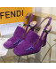 Fendi F Charm Suede Slingback Pump Purple 2019