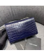 Saint Laurent Kate Small with Tassel in Embossed Crocodile Shiny Leather 354120 Blue