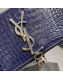 Saint Laurent Kate Small with Tassel in Embossed Crocodile Shiny Leather 354120 Blue