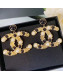 Chanel CC Pendant Short Earrings Gold/White/Black 2019