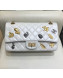 Chanel Aged Calfskin Charms Chain Flap Bag A37586 White 2018