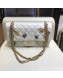 Chanel Aged Calfskin Charms Chain Flap Bag A37586 White 2018