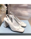 Prada Leather Slingback Pumps 9.5cm White 2022 04