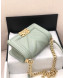 Chanel Calfskin Patchwork Chevron Small Boy Flap Bag A67086 Light Green 2019