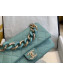 Chanel Quilted Lambskin Large Flap Bag with Resin Chain AS1354 Light Blue 2019