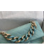 Chanel Quilted Lambskin Large Flap Bag with Resin Chain AS1354 Light Blue 2019