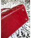 Dior My Lady Dior Medium Bag in Patent Cannage Calfskin Dark Red/Silver 2019