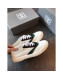 Chanel White Fabric Sneaker with Green Lambskin Leather Trim 2019