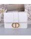 Dior 30 Montaigne CD Ultra-Black Leather Flap Bag White 2019