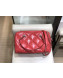 Chanel Quilted Calfskin Small Bowling Bag AS1321 Red/Silver 2019