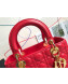 Dior Lady Dior Medium Bag in Cannage Lambskin Bright Red/Gold 2019