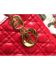 Dior Lady Dior Medium Bag in Cannage Lambskin Bright Red/Gold 2019