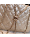 Chanel Quilted Shiny Lambskin Double Clutch with Chain AP1073 Gold 2019