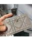 Dior Lady Dior Cannage Lambskin Card Holder Grey 2019