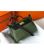 Hermes Kelly 2424 in Togo Leather Green/Black/Gold 2018 (Half Handmade)   