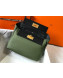 Hermes Kelly 2424 in Togo Leather Green/Black/Gold 2018 (Half Handmade)   