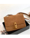 Saint Laurent Carre Satchel Box Bag in Suede 585060 Brown 2019