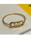 Fendi FF Logo Bracelet Gold 2021 77