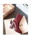 Dior D-Rise Lambskin Zipped High-Heel Ankle Boot Burgundy 2019