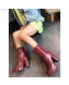 Dior D-Rise Lambskin Zipped High-Heel Ankle Boot Burgundy 2019