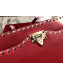 Valentino Smooth Calfskin Rockstud Large Top Handle Bag Red Fall 2018