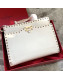 Valentino Smooth Calfskin Rockstud Large Top Handle Bag White Fall 2018