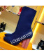 Louis Vuitton Silhouette Oversized Signature Stretch High-Heel Ankle Short Boot Blue 2019