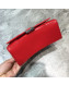 Balenciaga Hourglass Mini Top Handle Bag in Smooth Leather Red/Silver 2019