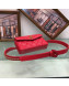 Chanel Lambskin Chain Flap Waist Bag Red 2019