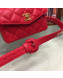 Chanel Lambskin Chain Flap Waist Bag Red 2019