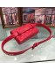 Chanel Lambskin Chain Flap Waist Bag Red 2019