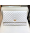 Chanel Chevron Flap Clutch White 2019