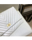 Chanel Chevron Flap Clutch White 2019