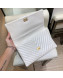 Chanel Chevron Flap Clutch White 2019