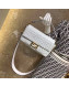 Fendi Baguette Medium FF Logo Lambskin Flap Bag White 2019