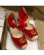 Gucci Knit Platform Wedge Espadrilles Red 2019