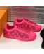 Louis Vuitton Luxembourg Monogram Embroidered Low-top Sneakers Neon Pink 2019 (For Women and Men)