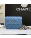 Chanel Denim Clutch with Chain and Ball AP1628 Light Blue 2022 25