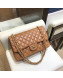 Chanel Lambskin Classic Flap Medium Bag A01112 Caramel with Gold Hardware 2018