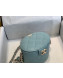 Chanel Quilted Lambskin Chain Round Vanity Case AS1355 Blue 2019