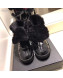 Chanel Patent Leather Lambskin Fur High-top Sneakers G35079 Black 2019