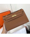 Hermes Mini Kelly 22 Clutch Bag in Epsom Leather(Half Handmade) Brown 