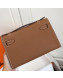 Hermes Mini Kelly 22 Clutch Bag in Epsom Leather(Half Handmade) Brown 